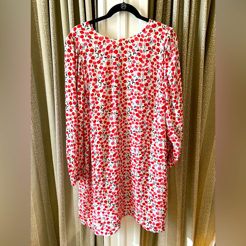 Cherry print long sleeve dress